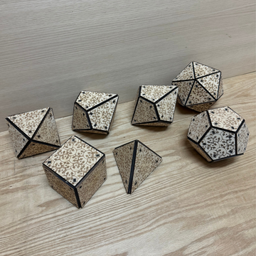 Dnd dice set. dodecahedron. Polyhedral dice set. 5" inches