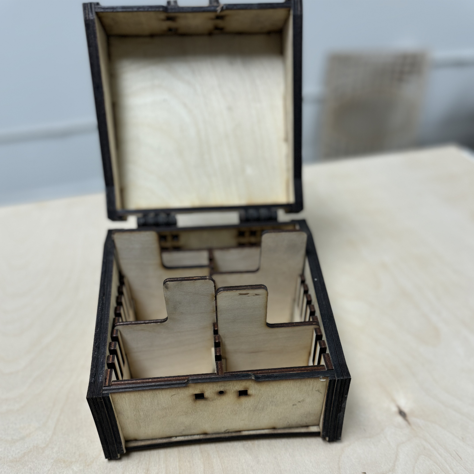Stylishly Crafted Wood Jewelry Box, Vintage Box Gift For Her, Classic Black Stylish Card Storage, Gathering Deck Box, Treasure Chest Box