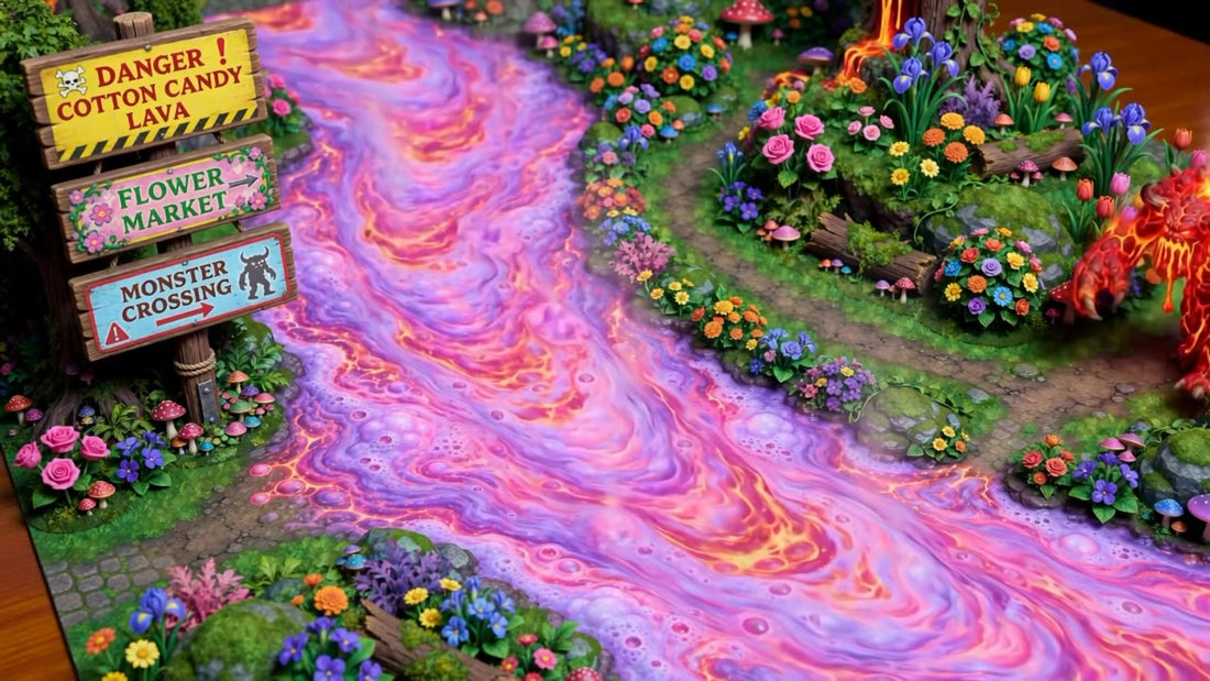 Animated Battlemap Pack — Candy Lava Gardens (5 Maps)