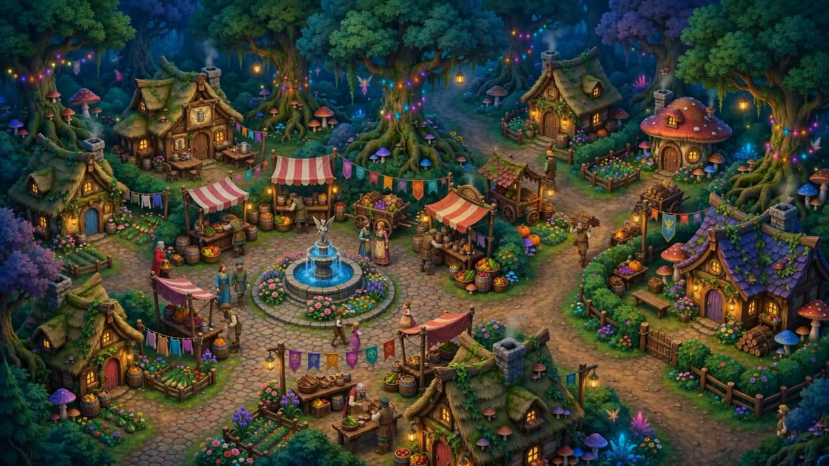 Animated Battlemap Pack — Village Squares (5 Maps)
