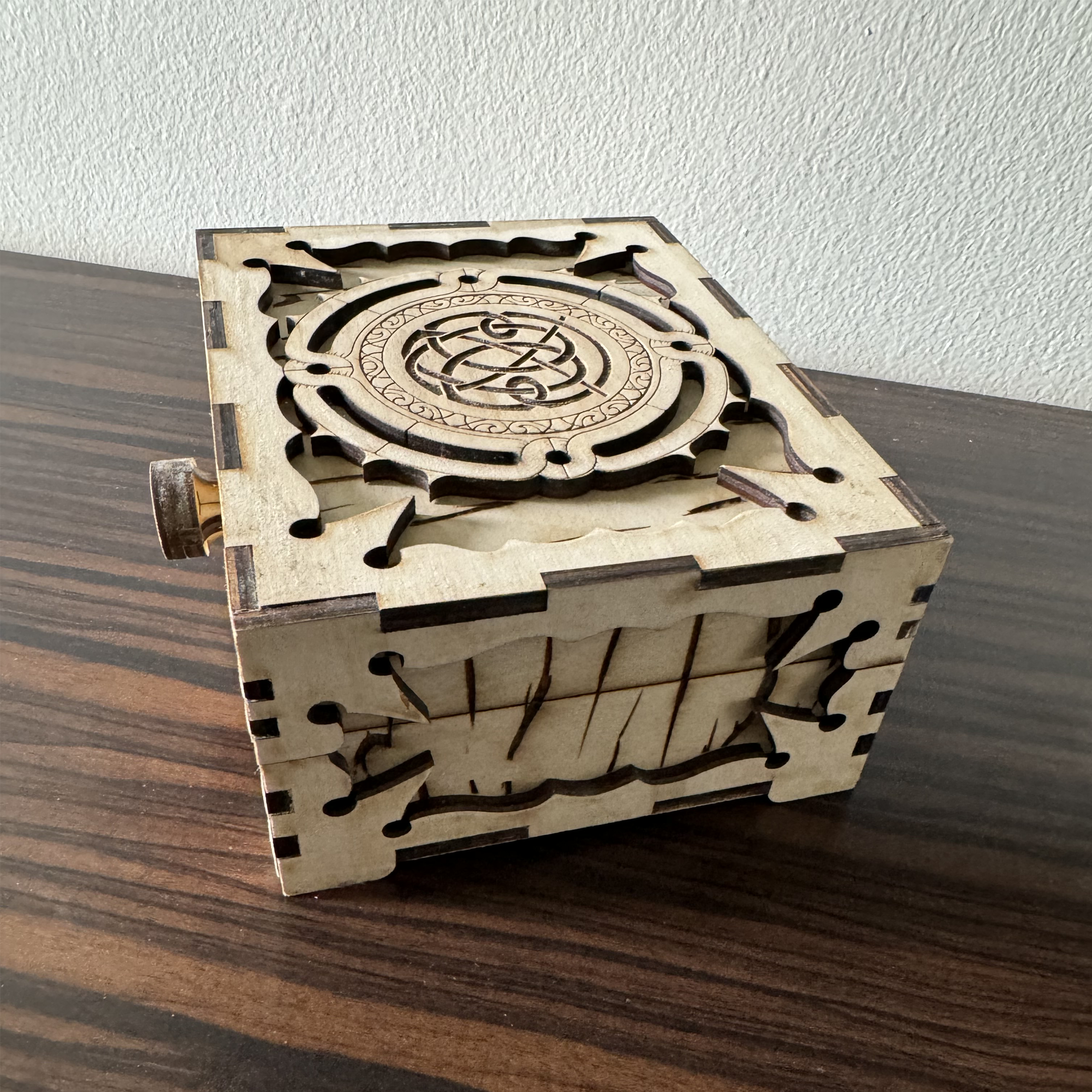 Unique DIY Wooden Vintage Style Jewelry Box, Engagement Gift Luxury Box, Handmade Wooden Gift Box, Secret Carved Box For Groom, Box Kit