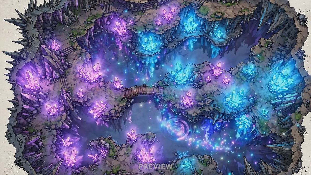 Preview: Crystal Cavern animated battlemap