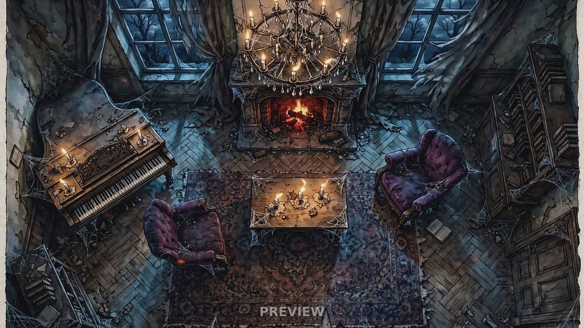 Preview: Haunted Mansion Parlor animated battlemap