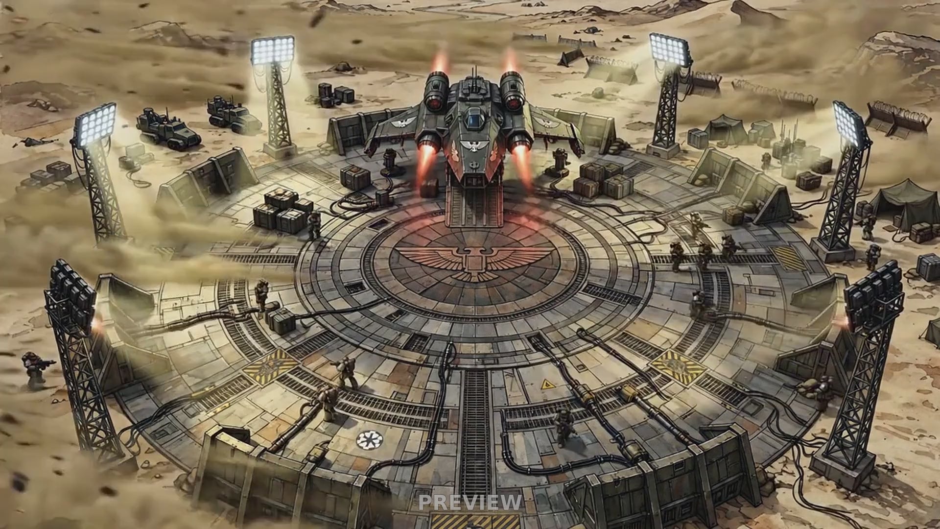Preview: Imperial Spaceport animated battlemap
