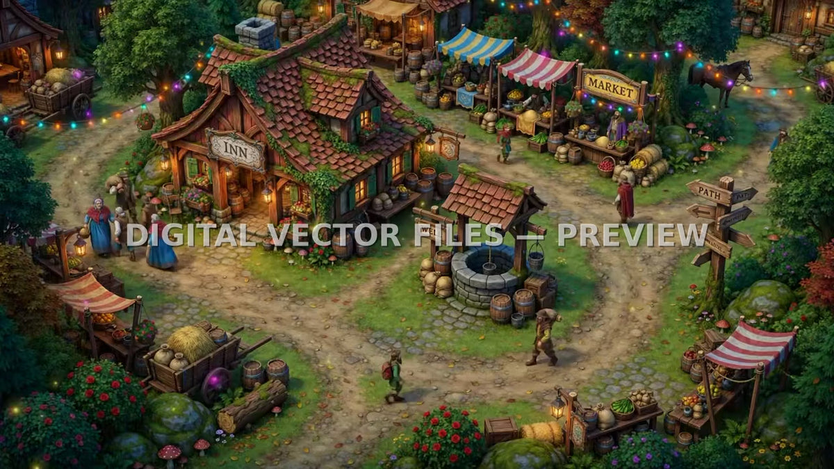 Animated Battlemap Pack — Village Squares (5 Maps)