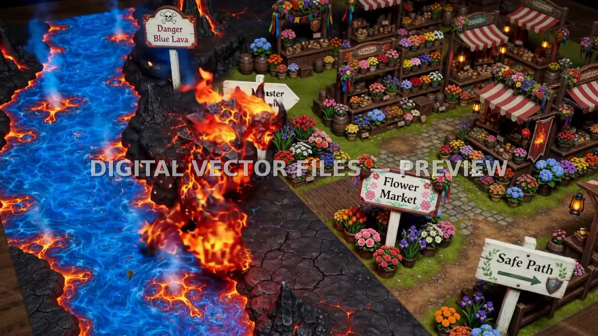 Animated Battlemap Pack — Candy Lava Gardens (5 Maps)