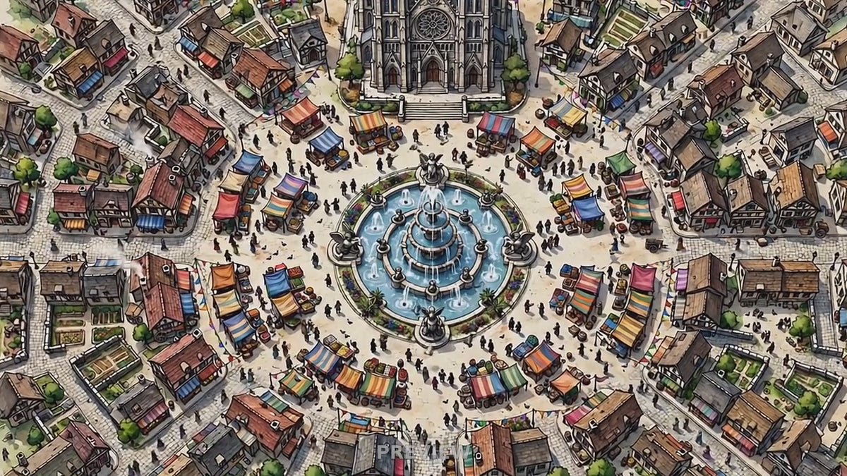 Preview: Absalom Grand Plaza animated battlemap
