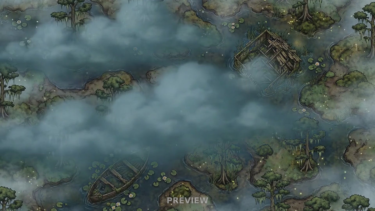 Preview: Misty Swamp animated battlemap