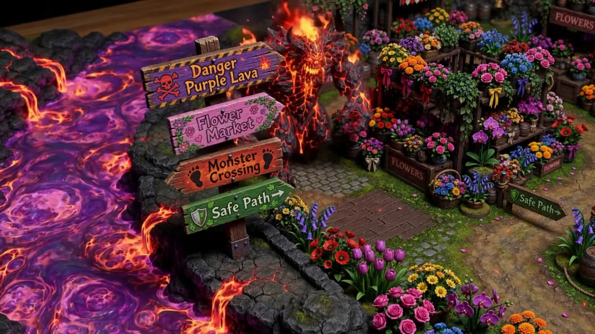 Animated Battlemap Pack — Candy Lava Gardens (5 Maps)